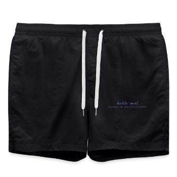 Heute mal scheu & schüchtern - Badeshorts - Schwarz - Vorne - AI Model Male 185 light (185cm)