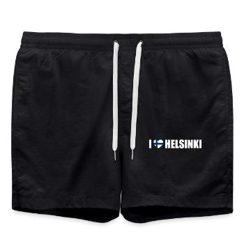 I love Helsinki - Badeshorts - Schwarz - Vorne - AI Model Male 185 light (185cm)