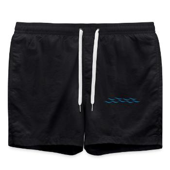 Wellen - Badeshorts - Schwarz - Vorne - AI Model Male 185 light (185cm)