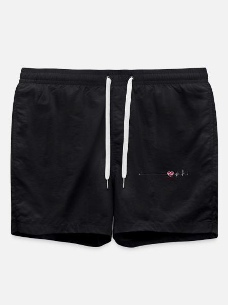 Heartbeat latvia flag - Swim Trunks - black