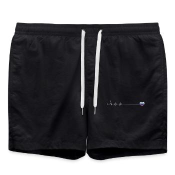 Drapeau Heartbeat Slovénie - Short de bain - noir - Devant - AI Model Male 185 light (185cm)