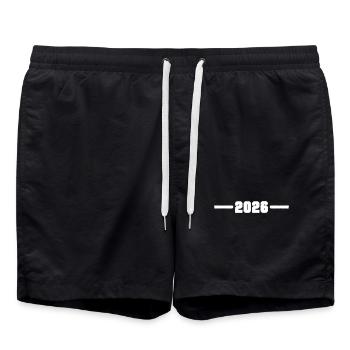 2026 Jahr - Badeshorts - Schwarz - Vorne - AI Model Male 185 light (185cm)