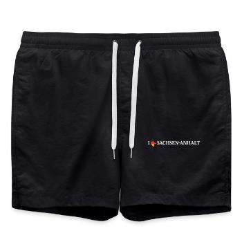 I love Sachsen-Anhalt Deutschland - Badeshorts - Schwarz - Vorne - AI Model Male 185 light (185cm)