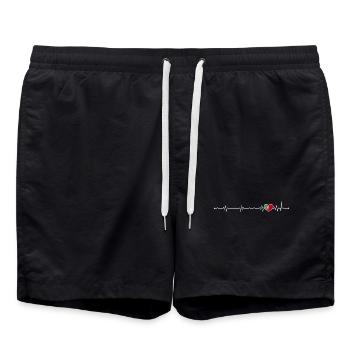 Heartbeat Portugal Drapeau - Short de bain - noir - Devant - AI Model Male 185 light (185cm)