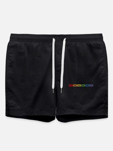LGBT shirt rainbow for the next CSD. - Swim Trunks - black