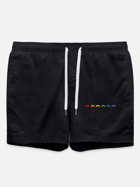 Rainbow round rainbow - Swim Trunks - black