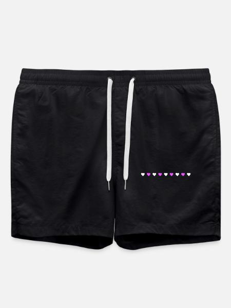 Heart Line Love - Swim Trunks - black