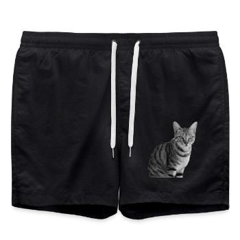 niedliche Katze T-shirt Geschenkidee Weihnachten - Badeshorts - Schwarz - Vorne - AI Model Male 185 light (185cm)
