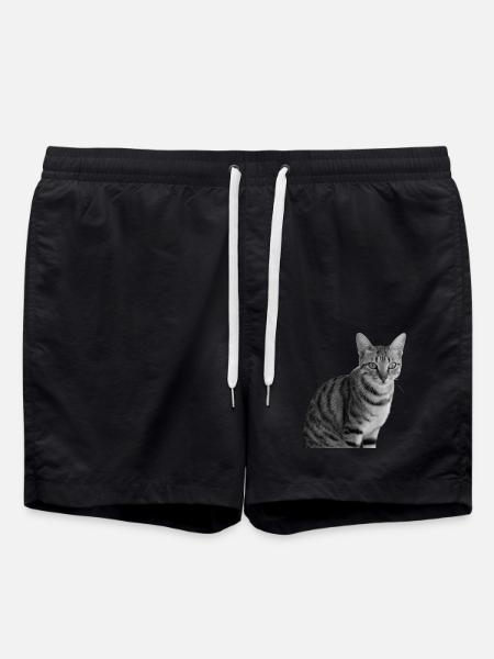 niedliche Katze T-shirt Geschenkidee Weihnachten - Badeshorts - Schwarz