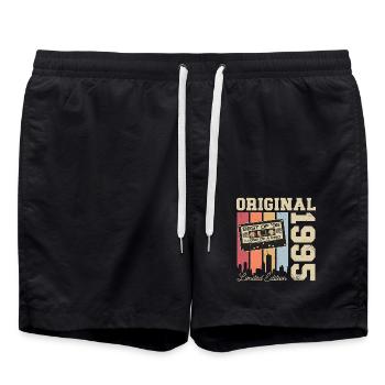 1995 Vintage Vintage Rétro Cadeau d’anniversaire - Short de bain - noir - Devant - AI Model Male 185 light (185cm)