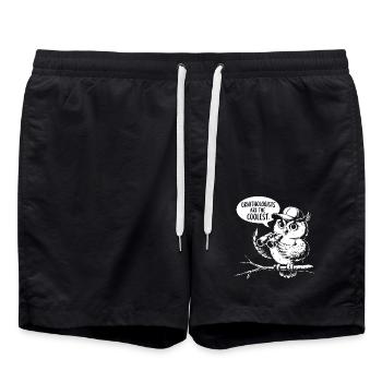 Ornithologen sind die Coolsten lustige Eule - Badeshorts - Schwarz - Vorne - AI Model Male 185 light (185cm)