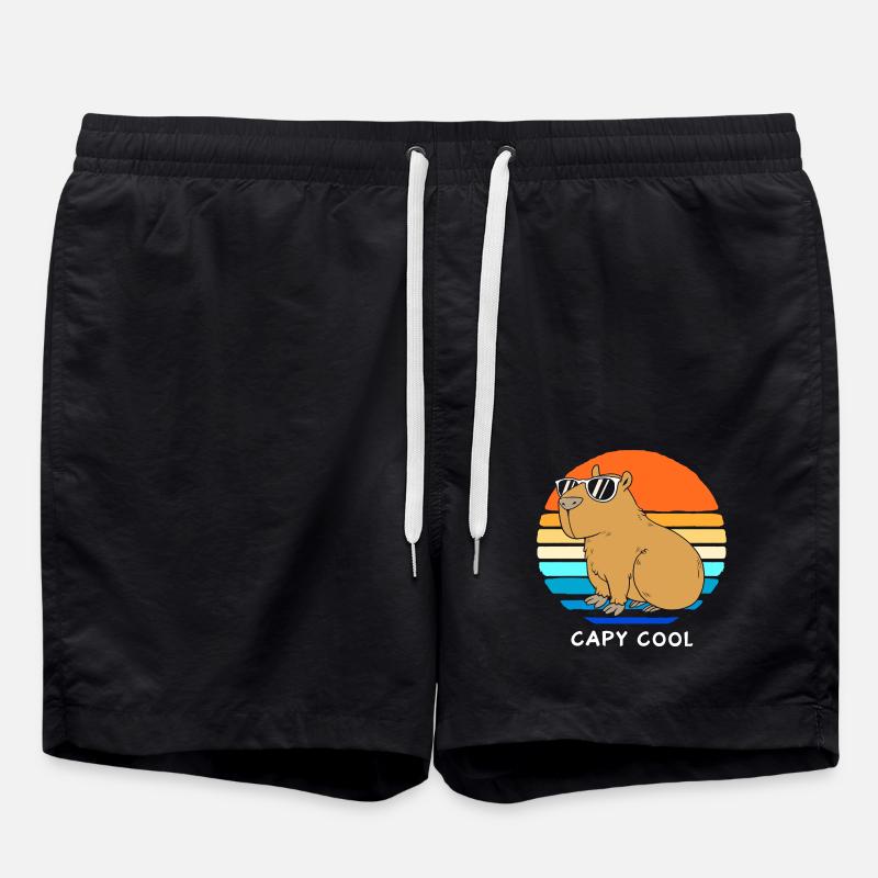 Capybara Capibara - Swim Trunks - black
