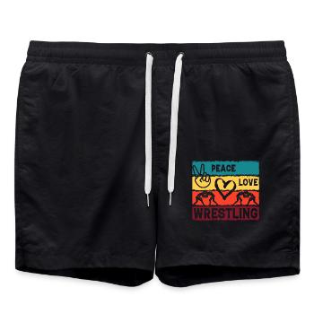 Paix Amour Lutte - Short de bain - noir - Devant - AI Model Male 185 light (185cm)