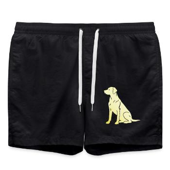 Teckel Teckel Silhouette Chien Silhouette - Short de bain - noir - Devant - AI Model Male 185 light (185cm)