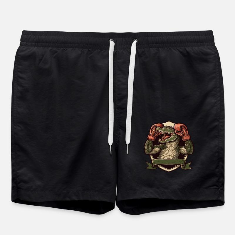 Alligator Boxer MMA Logo - Swim Trunks - black