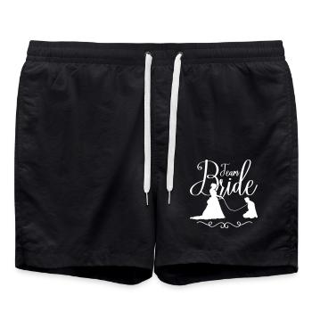 Team Braut Ehepaar Lustig - Badeshorts - Schwarz - Vorne - AI Model Male 185 light (185cm)