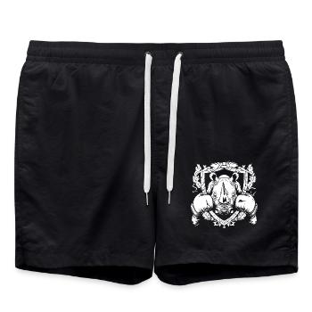 Nashorn Boxer Boxen MMA - Badeshorts - Schwarz - Vorne - AI Model Male 185 light (185cm)