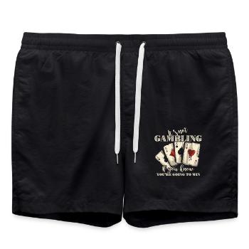 Chemise de poker - Short de bain - noir - Devant - AI Model Male 185 light (185cm)