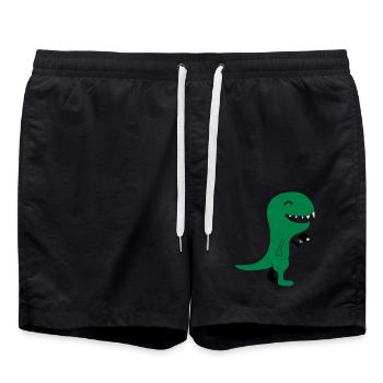 Funny Table Tennis Dinos - Badeshorts - Schwarz - Vorne - AI Model Male 185 light (185cm)