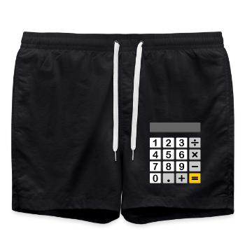 Calculatrice comme un carnaval et un costume de carnaval - Short de bain - noir - Devant - AI Model Male 185 light (185cm)