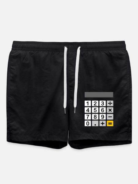 Taschenrechner als Fasching & Karneval Kostüm - Badeshorts - Schwarz