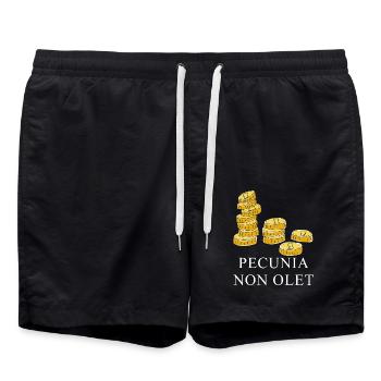 money doesn't stink latin white - Swim Trunks - black - Front - AI Model Male 185 light (185cm)