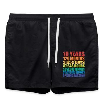 Cadeau d'anniversaire pour les garçons et les filles de 10 ans - Short de bain - noir - Devant - AI Model Male 185 light (185cm)