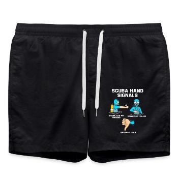 Plongeur Main Signe Scuba Diving - Short de bain - noir - Devant - AI Model Male 185 light (185cm)
