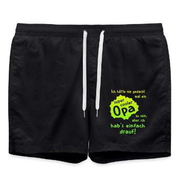 Opa - Super Cool - Badeshorts - Schwarz - Vorne - AI Model Male 185 light (185cm)