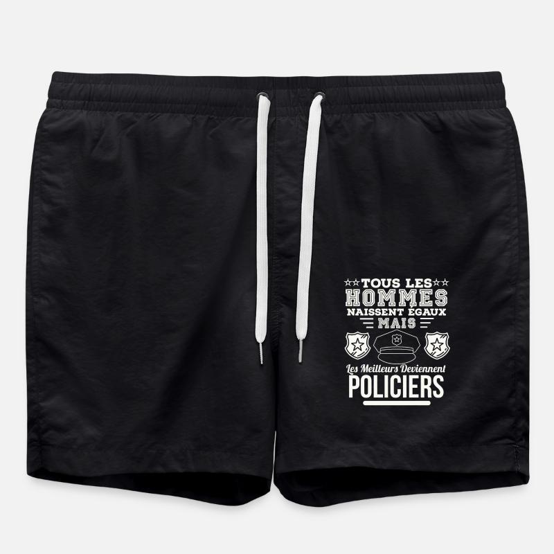 Polizeibeamte - Badeshorts - Schwarz