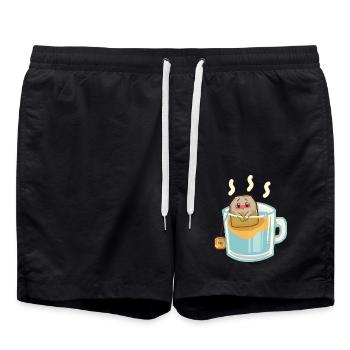 Beschämter Teebeutel - Badeshorts - Schwarz - Vorne - AI Model Male 185 light (185cm)