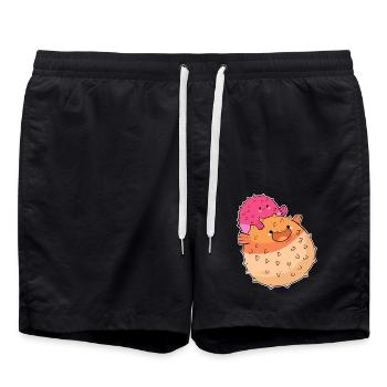 Kugelfisch - Badeshorts - Schwarz - Vorne - AI Model Male 185 light (185cm)