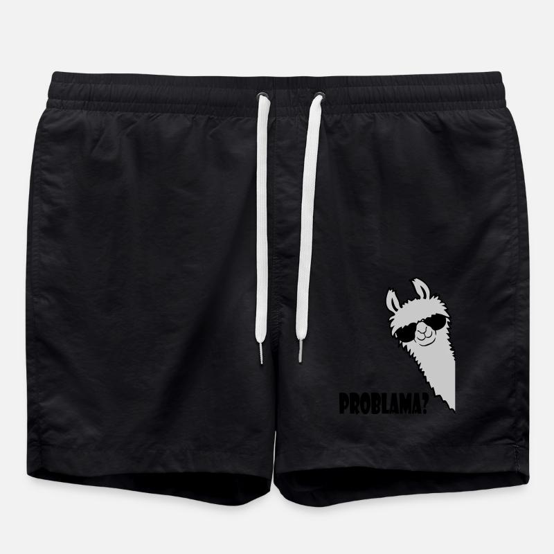 Problama Question Lama - Short de bain - noir
