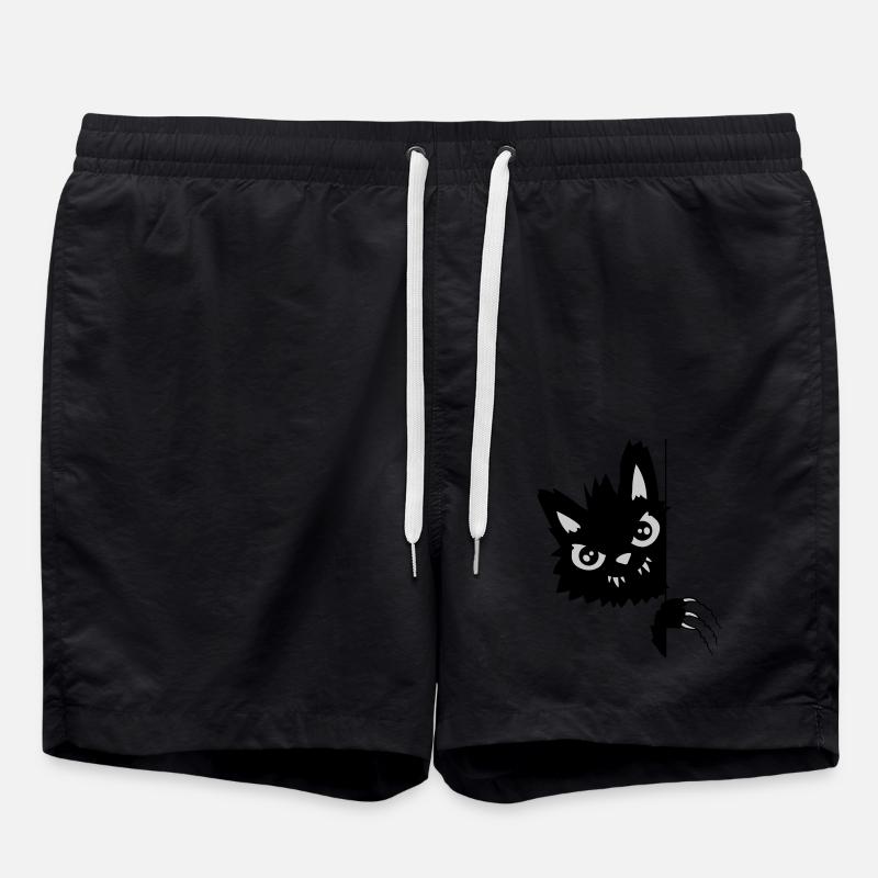 Evil Cat Scratches - Swim Trunks - black