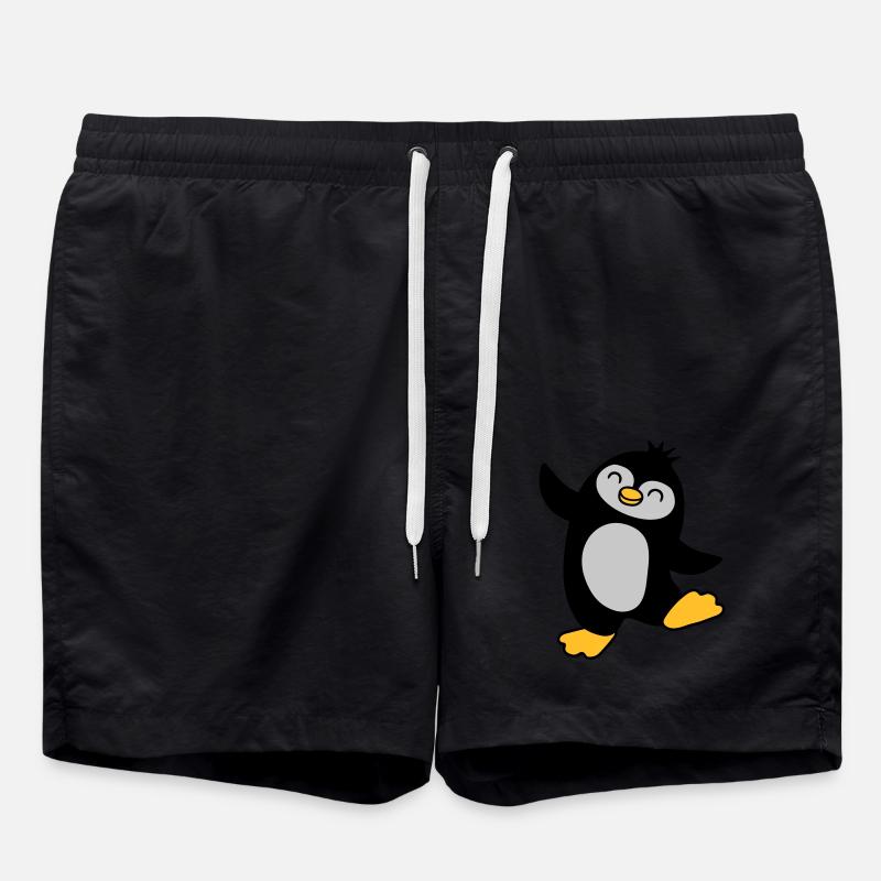 Joyeux pingouin mignon dansant - Short de bain - noir