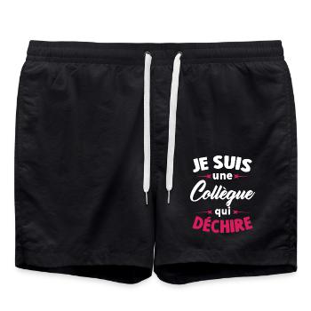Je Suis Une Collègue Qui Déchire - Short de bain - noir - Devant - AI Model Male 185 light (185cm)