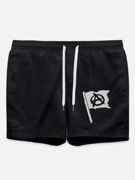 Logo flag anarchy symbol - Swim Trunks - black
