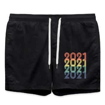Cool Retro 2021, 2 ans, 2e anniversaire Enfants - Short de bain - noir - Devant - AI Model Male 185 light (185cm)