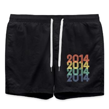 Cool Retro 2014, 9 ans, 9e anniversaire Enfants - Short de bain - noir - Devant - AI Model Male 185 light (185cm)