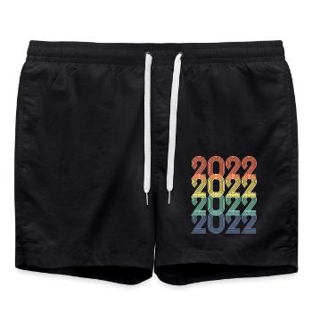 Cool Retro 2022, 1 Jahr, Kinder zum 1. Geburtstag - Badeshorts - Schwarz - Vorne - AI Model Male 185 light (185cm)