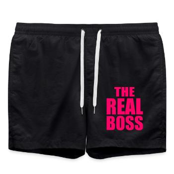 The real boss - Badeshorts - Schwarz - Vorne - AI Model Male 185 light (185cm)