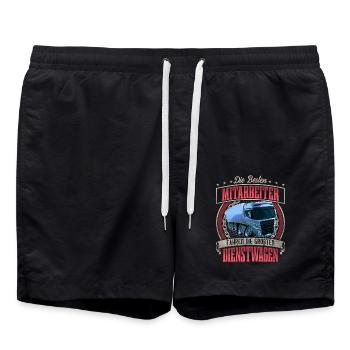 LKW Fahrer - Badeshorts - Schwarz - Vorne - AI Model Male 185 light (185cm)