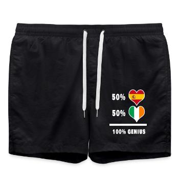 Irlande et Espagne génie / cadeau - Short de bain - noir - Devant - AI Model Male 185 light (185cm)