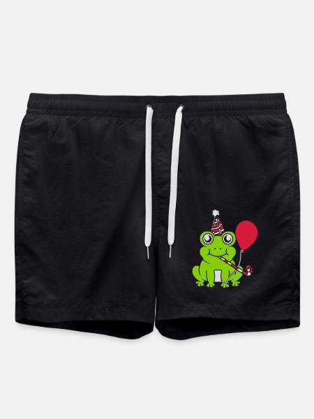 Celebrate birthday Party Frog - Swim Trunks - black