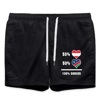 Austria and Namibia brilliant / Gift - Swim Trunks - black - Front - AI Model Male 185 light (185cm)