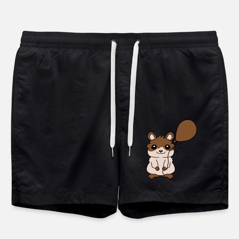 Luftballon Hamster Geschenkidee Comic - Badeshorts - Schwarz