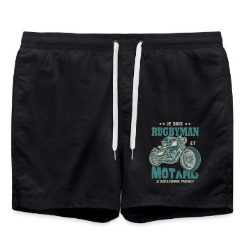 rugby motard parfait rugbyman parfait - Short de bain - noir - Devant - AI Model Male 185 light (185cm)
