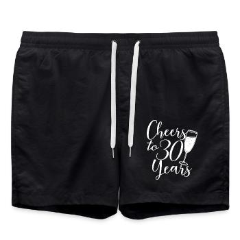 35. Geburtstag Frauen für sie Prost auf 35 Jahre alt - Badeshorts - Schwarz - Vorne - AI Model Male 185 light (185cm)