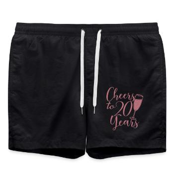20e anniversaire Femmes pour ses acclamations à 20 ans - Short de bain - noir - Devant - AI Model Male 185 light (185cm)