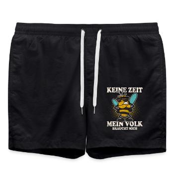 Keine Zeit Mein Volk Braucht Mich Imker - Badeshorts - Schwarz - Vorne - AI Model Male 185 light (185cm)